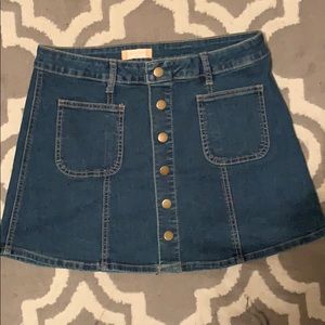 Denim button down skirt
